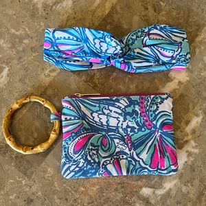Lilly Pulitzer For Target My Fans Wristlet Purse and Matching Headband